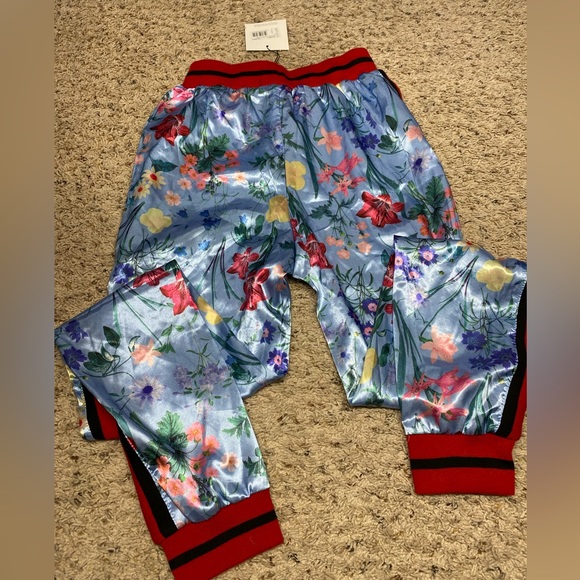 Missguided Floral Print Satin Rib Detail Jogger Women’s sz US 2 - Picture 5 of 7